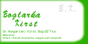 boglarka kirst business card